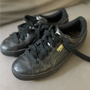 PUMA Black Classic Leather Sneakers